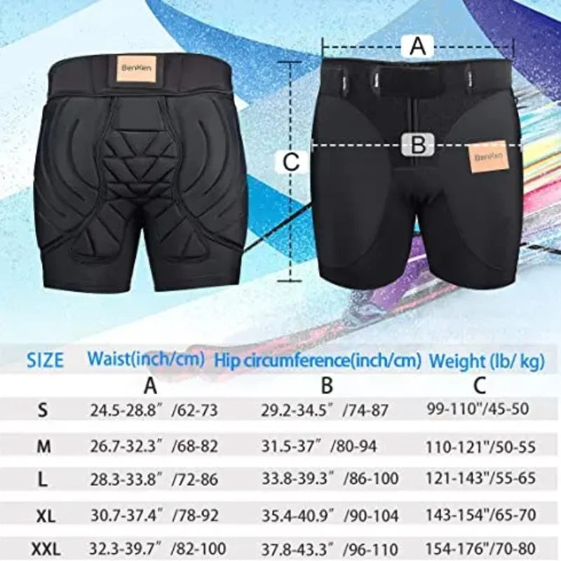 BenKen Padded Buttocks Protective Pants for Skiing Snowboarding and Cycling