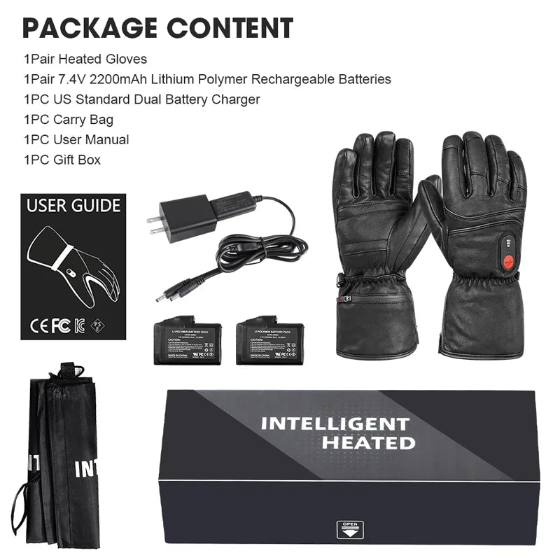 DAY WOLF Heated Waterproof Touchscreen Rechargeable Winter Ski Gloves