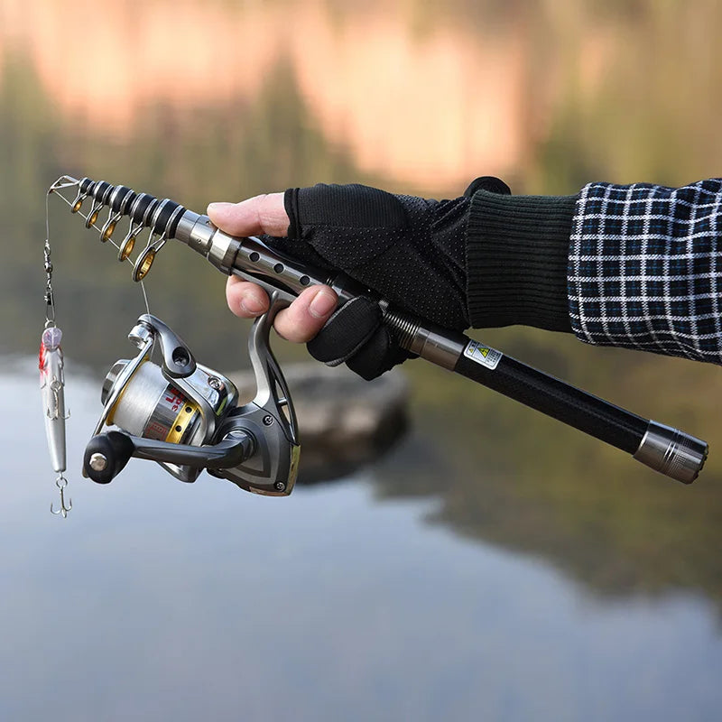 Telescopic Fishing Rod Reel Combo Kit With Hooks And Lures