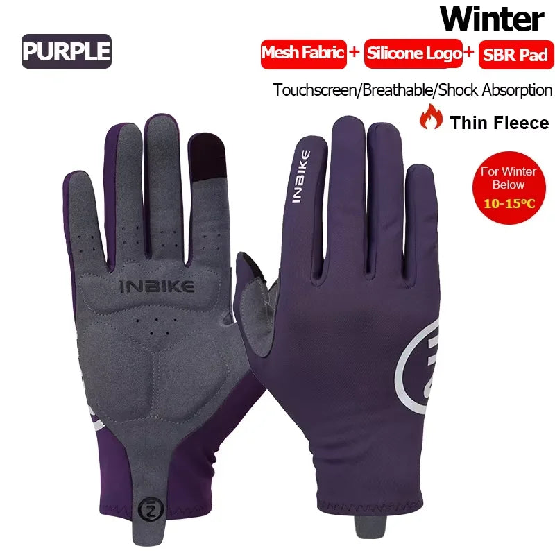 INBIKE Thermal Touchscreen Full Finger Unisex Cycling Gloves