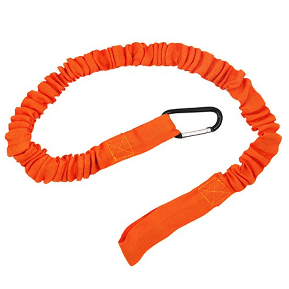 Elastic Kayak Paddle Leash With Safety Hook And Coiled Lanyard