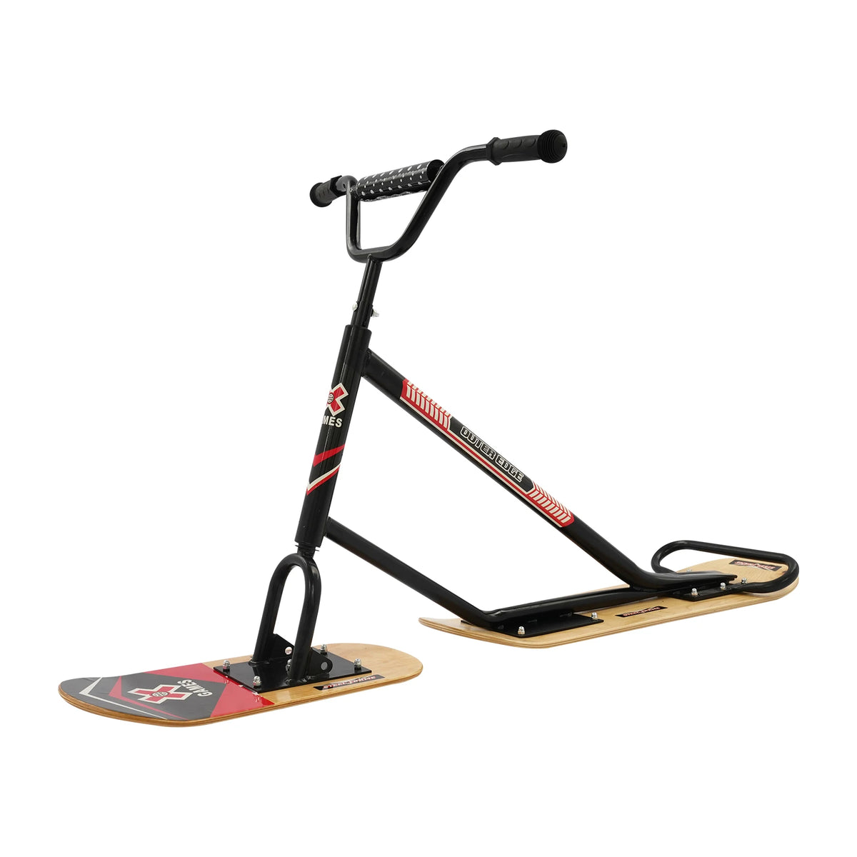 Snow Scooter Skateboard With 360 Degree Steering And Dual Skis