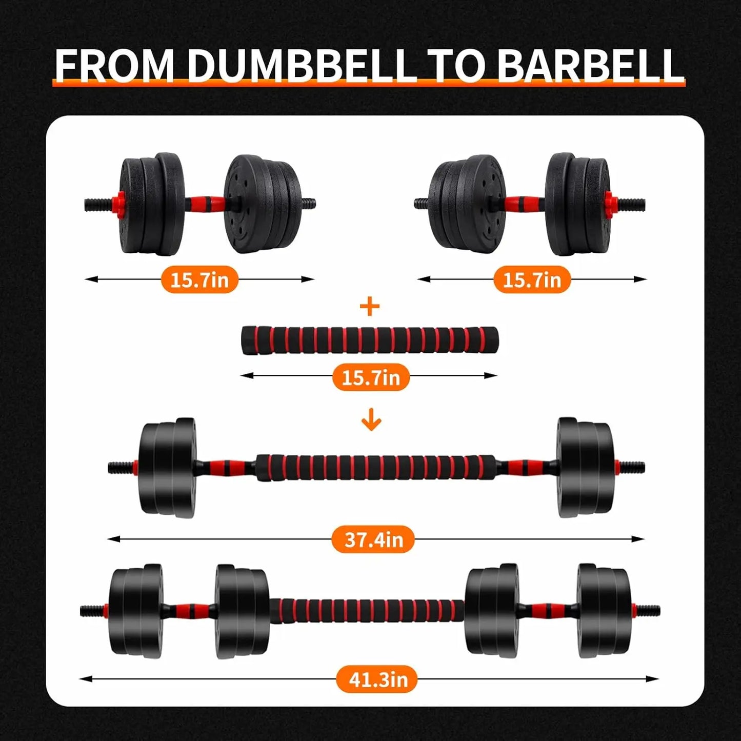Adjustable Dumbbell And Barbell Set With Anti Slip Grip