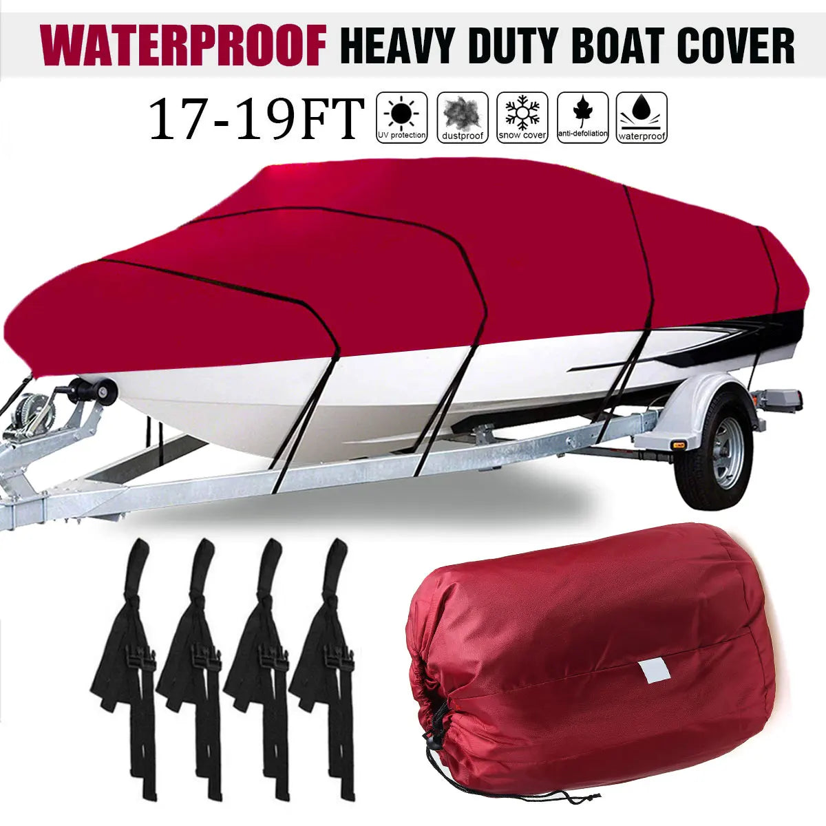 NONEM Heavy Duty Boat Cover Waterproof 300D For V Hull