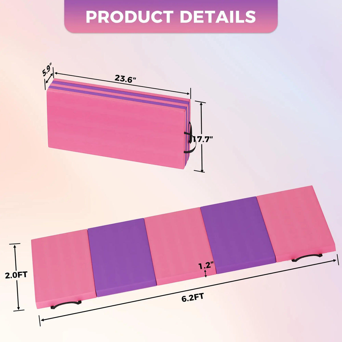 HiMISS Folding Gymnastics Tumbling Mat for Yoga and Home Fitness