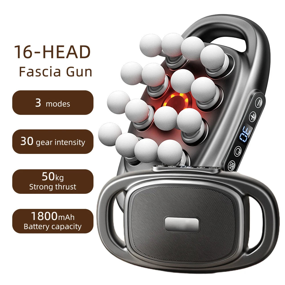Foreverlily 16-Head Fascia Gun High Frequency Vibration Massage