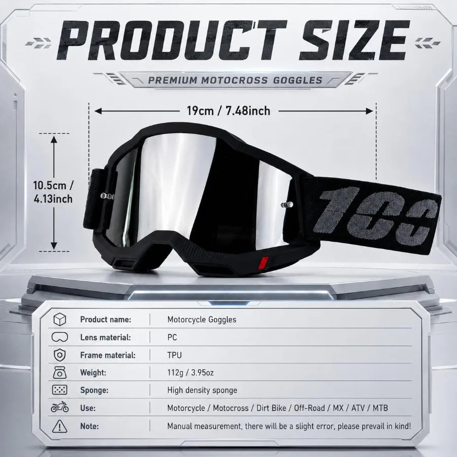 NAFEIB Motocross Goggles With PC Lens For Dirt Bike Riding