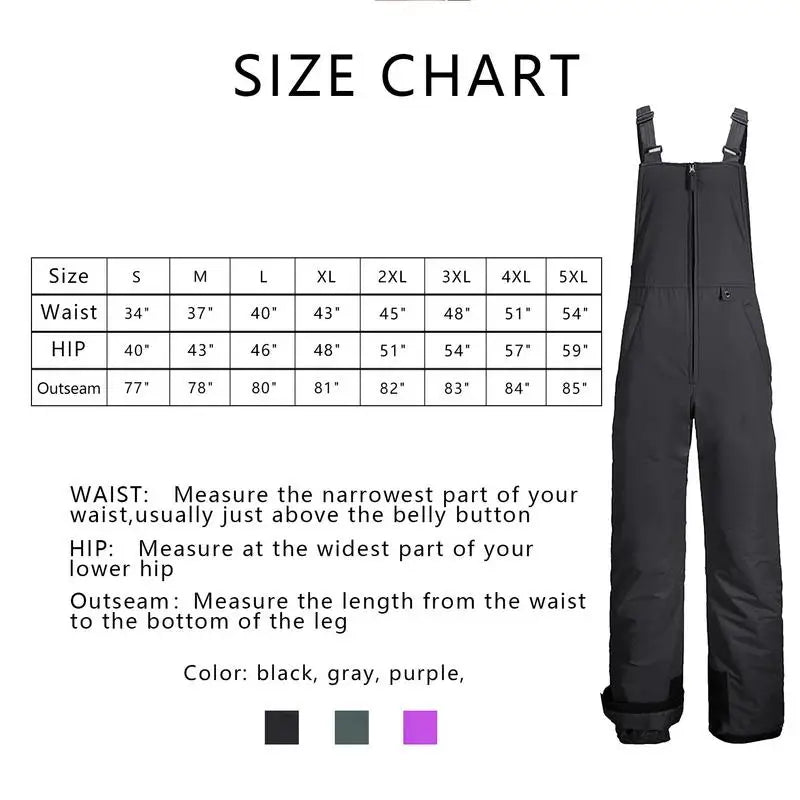 Insulated Ski Overalls For Men And Women Ripstop Snow Bibs
