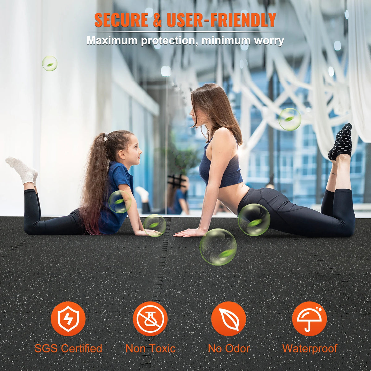SucceBuy Interlocking Gym Floor Mats for Home Workout Protection
