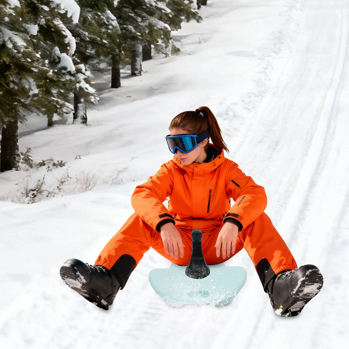 Portable Sledding Snowboard With Handle for Snow, Sand, and Grass