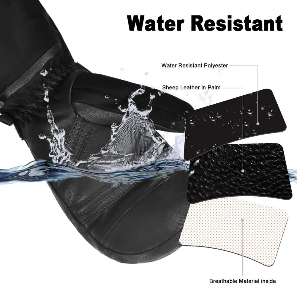 Savior Heat Heated Waterproof Touchscreen Ski Gloves for Winter Sports