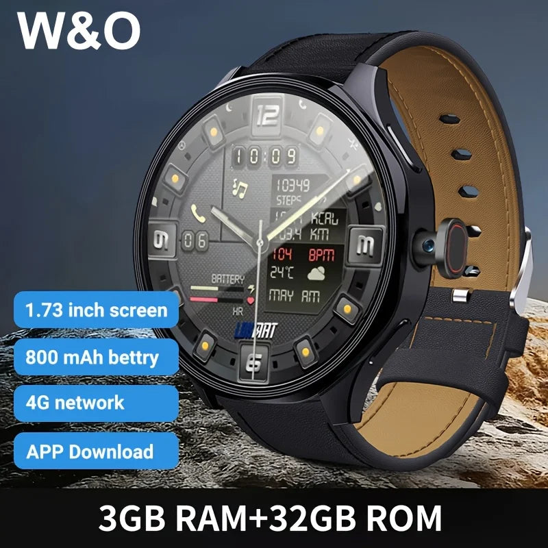 W&O Android 4G SIM Smartwatch With Rotating Camera GPS