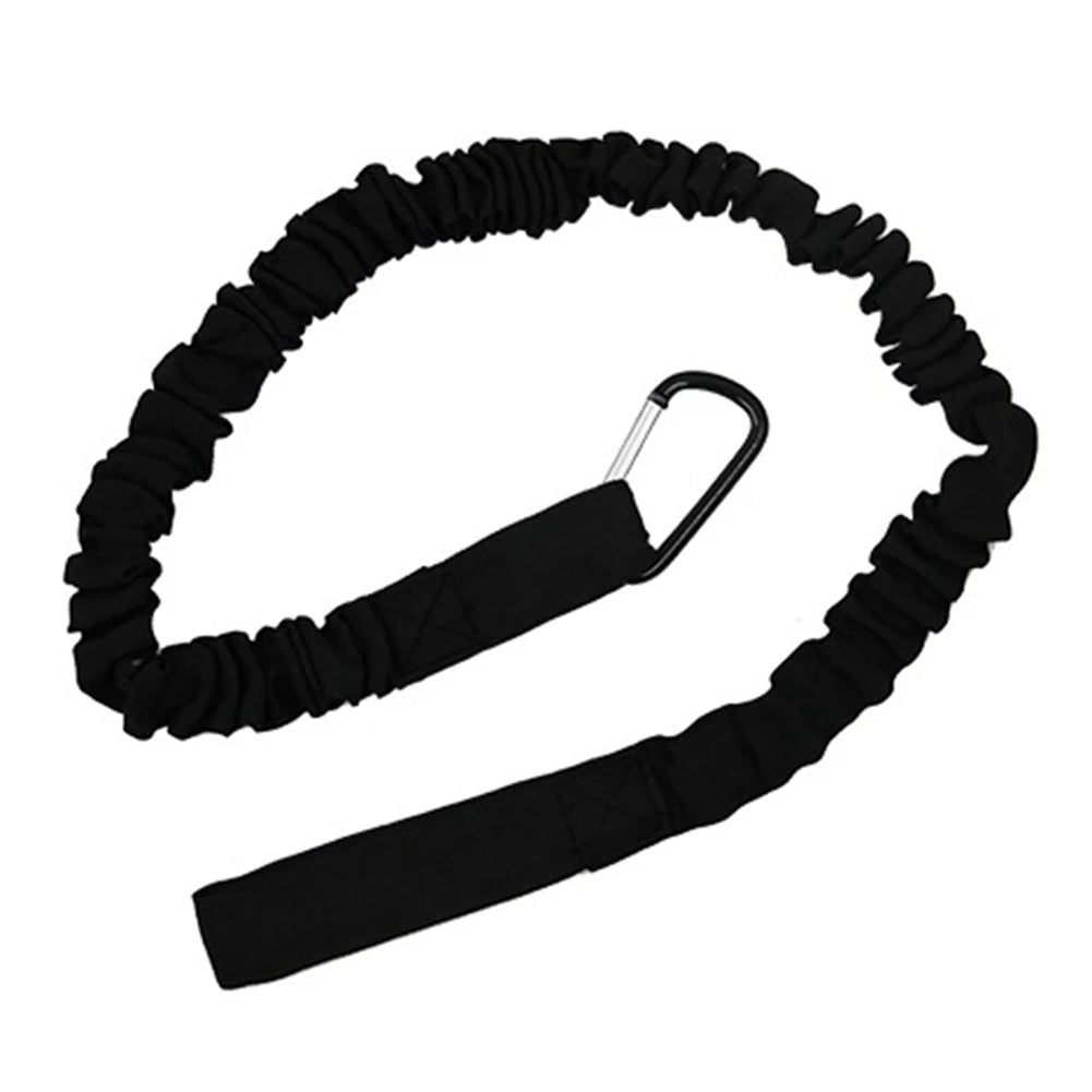 Elastic Kayak Paddle Leash With Safety Hook And Coiled Lanyard