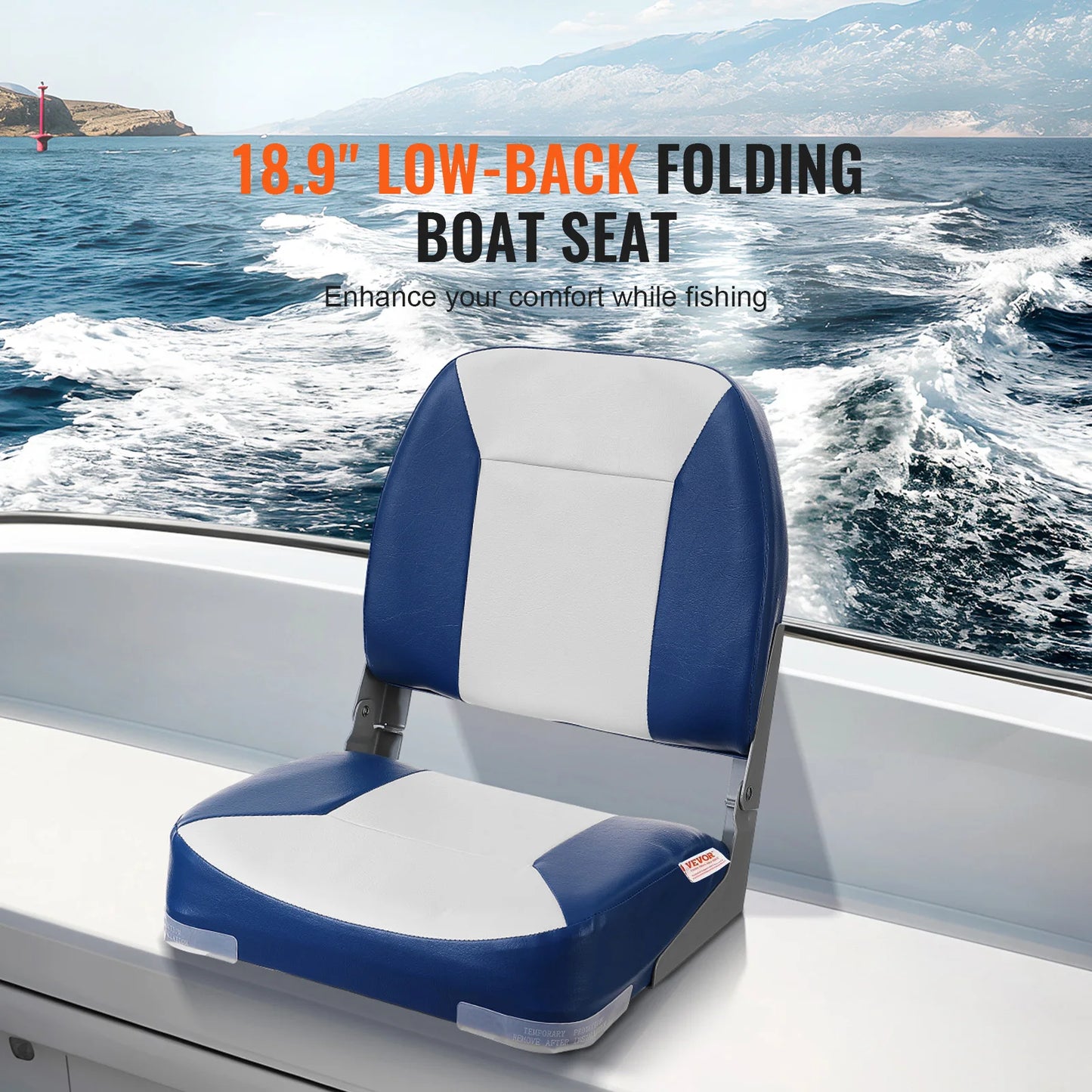 SucceBuy Low Back Boat Seat Folding Captain Chair With Padding