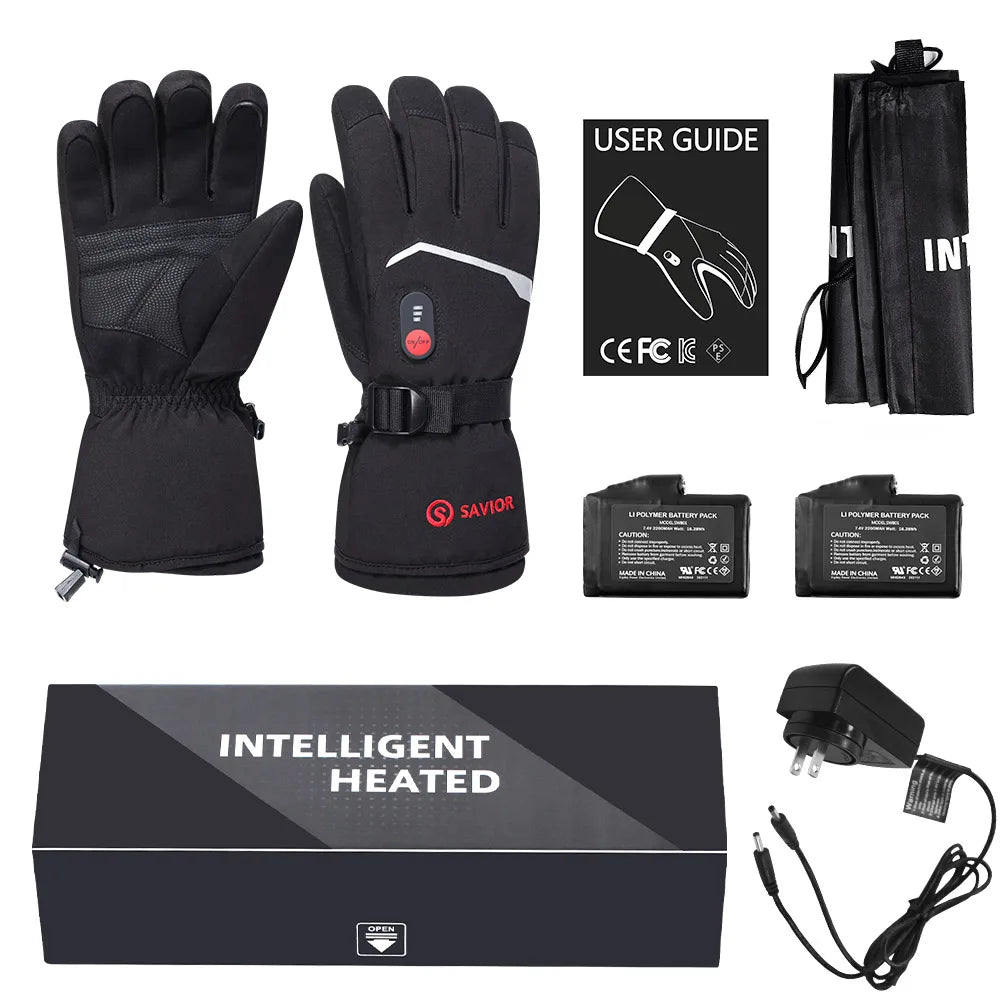 Savior Rechargeable Heated Gloves for Skiing Cycling And Hiking