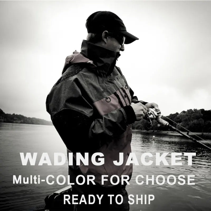 Drryfsh Waterproof Hooded Wading Jacket for Fly Fishing Outdoors