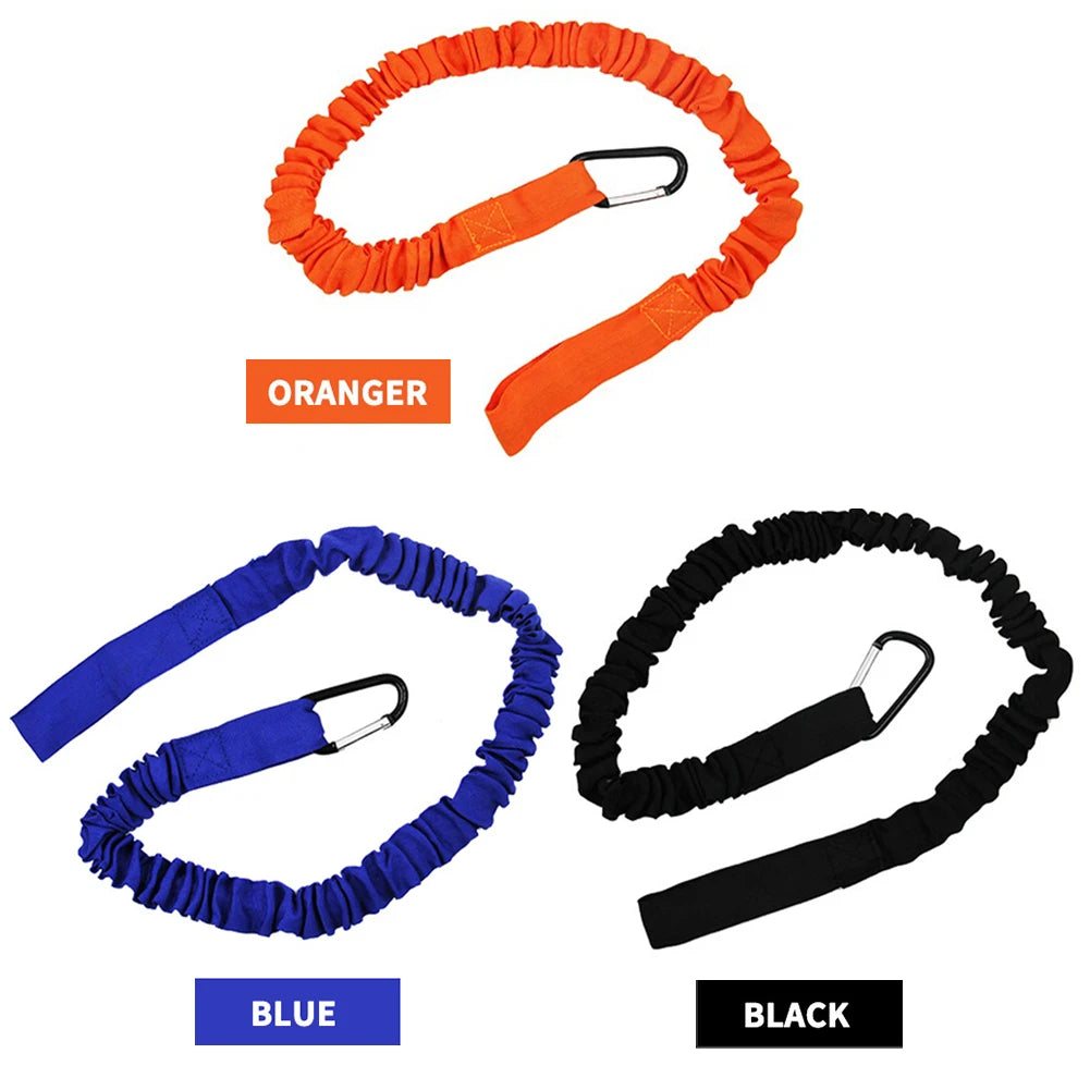 Elastic Kayak Paddle Leash With Safety Hook And Coiled Lanyard