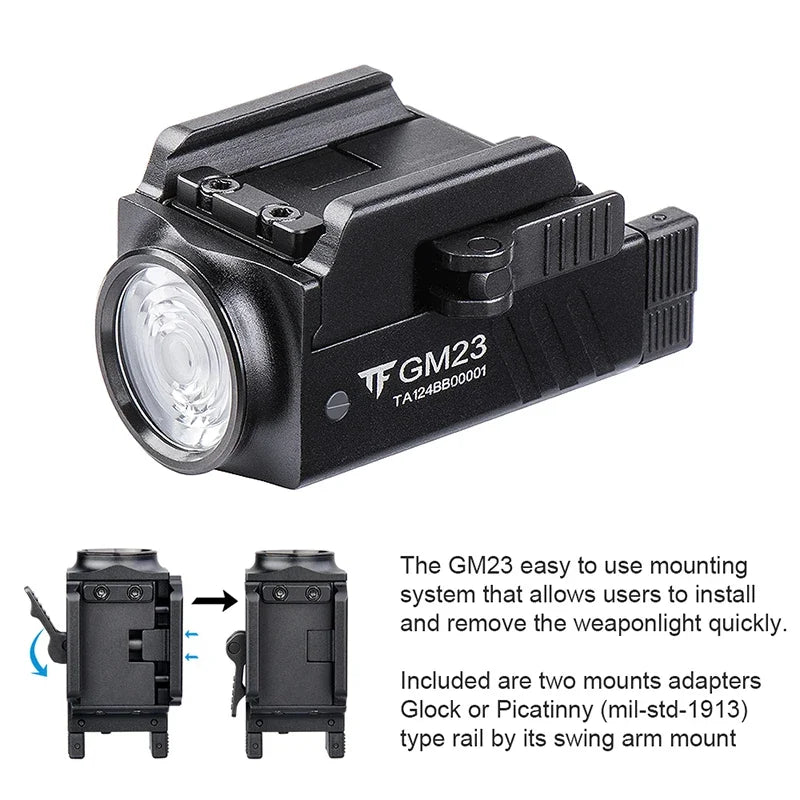 TrustFire GM23 Tactical LED Flashlight 800 Lumens USB Rechargeable