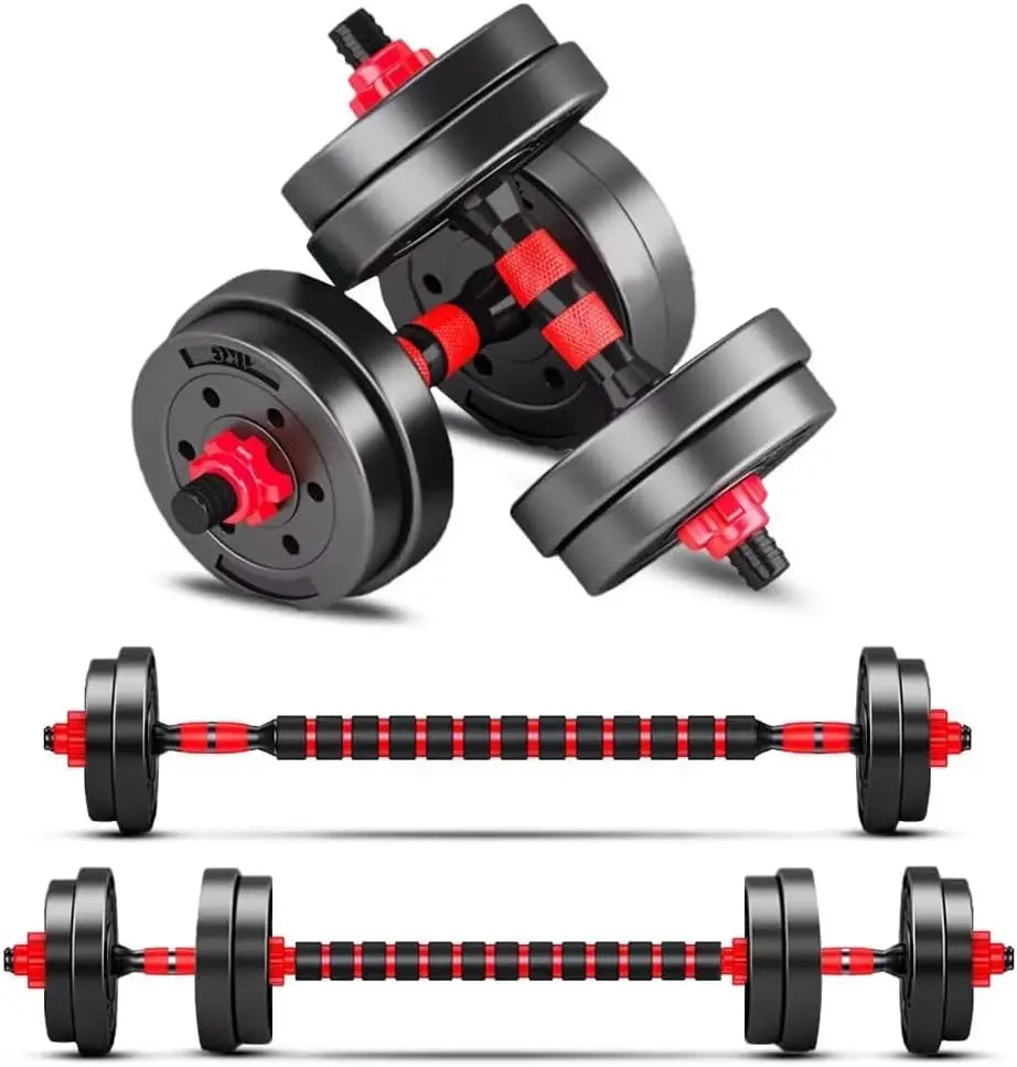 Adjustable Dumbbell Set With Barbell Conversion Lightweight Home Gym Equipment