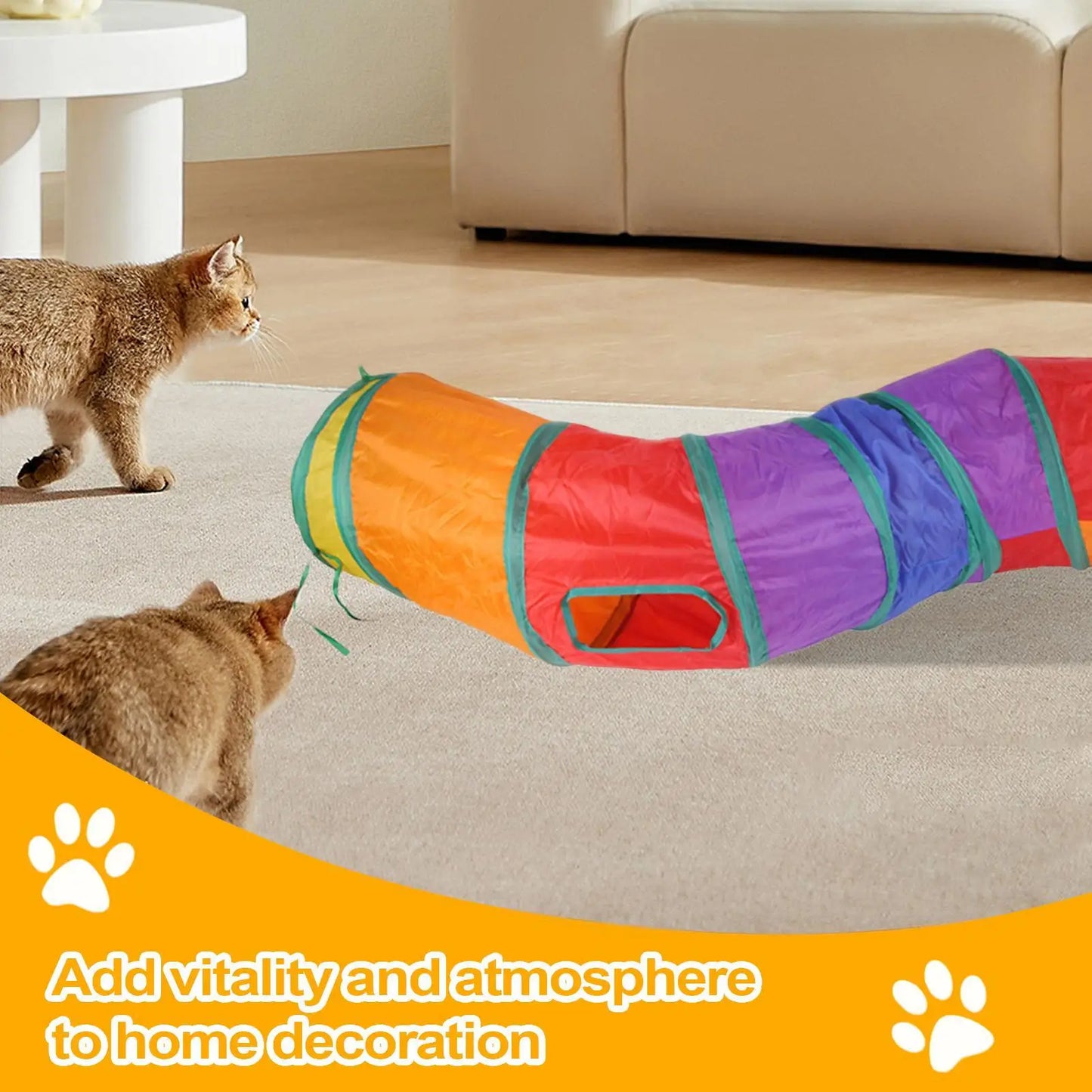 Foldable Cat Tunnel Portable Play Tube For Indoor Outdoor Fun