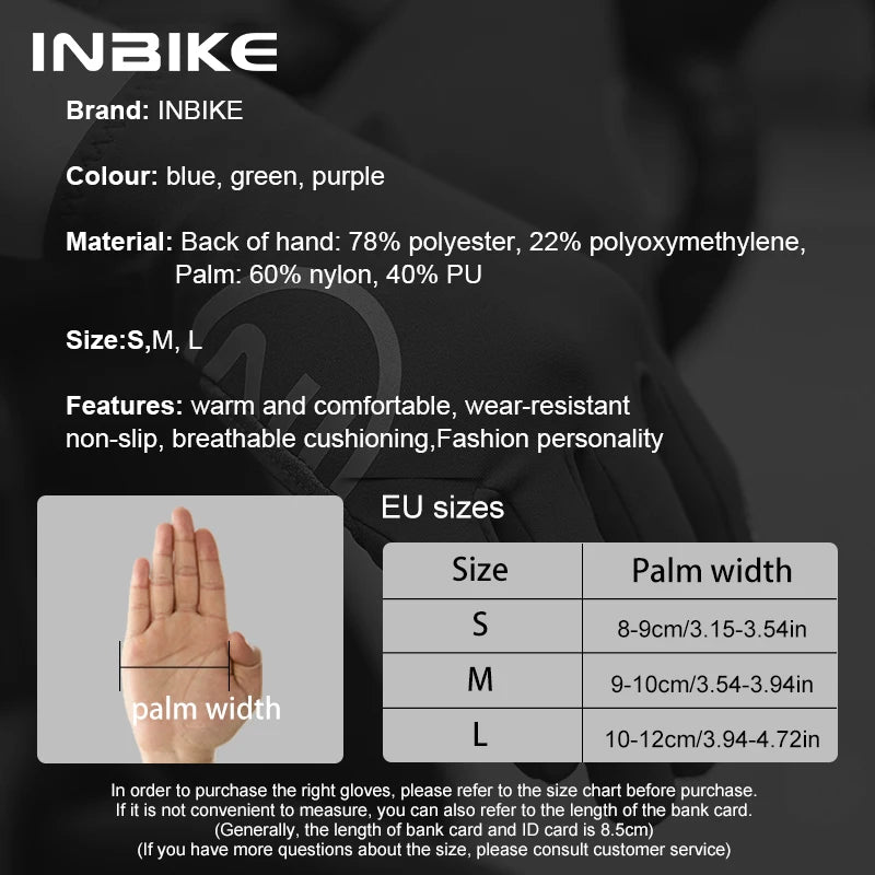INBIKE Thermal Touchscreen Full Finger Unisex Cycling Gloves