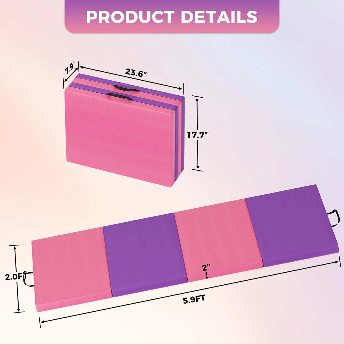 HiMISS Folding Gymnastics Tumbling Mat for Yoga and Home Fitness