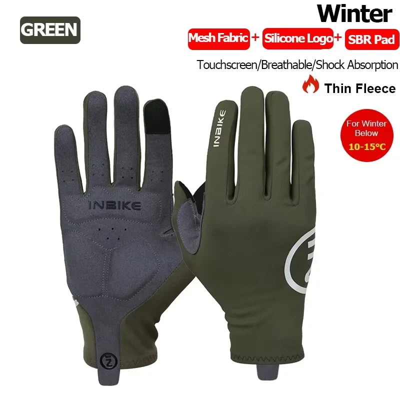 INBIKE Thermal Touchscreen Full Finger Unisex Cycling Gloves