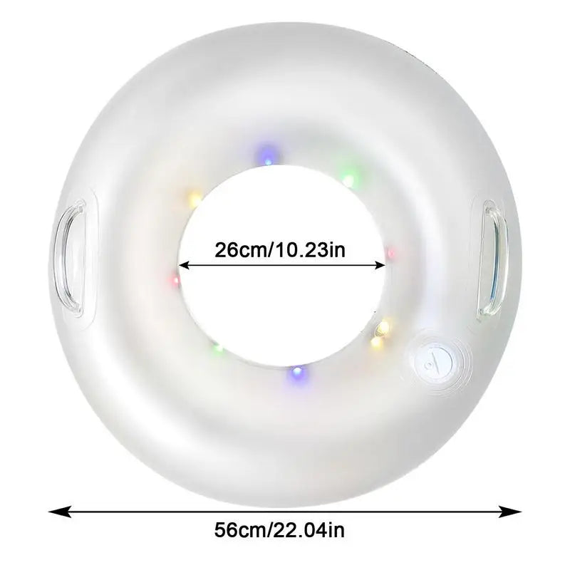 Lighted Pool Ring Float For Kids Inflatable Swim Raft Toy