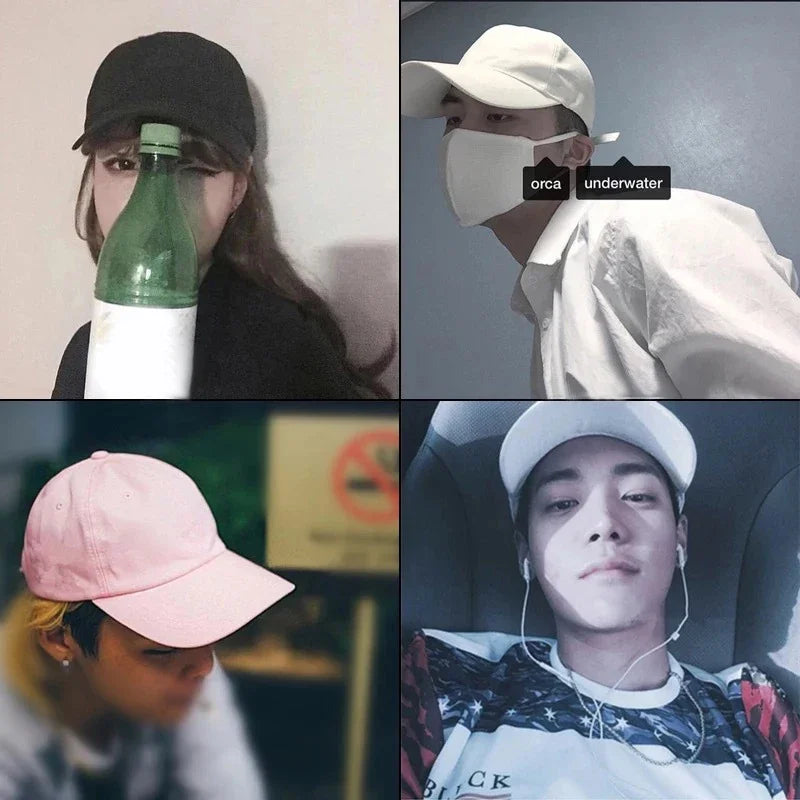 NONECN Unisex Cotton Baseball Cap Solid Hat Adjustable Golf