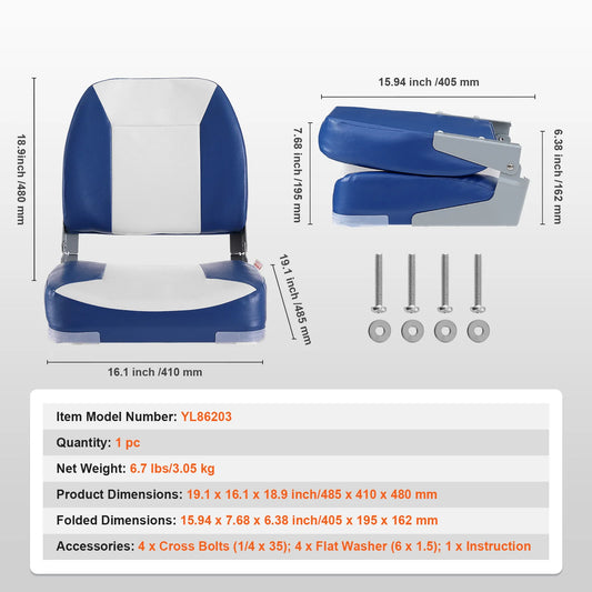 SucceBuy Boat Seat Low Back Folding Chair