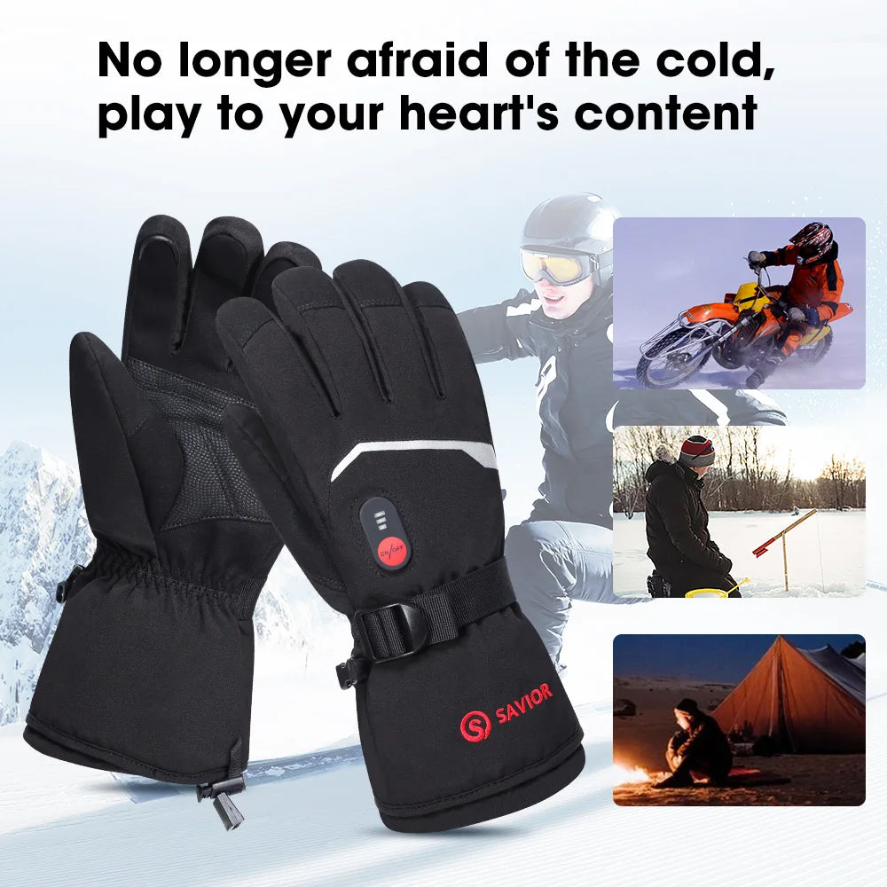 Savior Rechargeable Heated Gloves for Skiing Cycling And Hiking