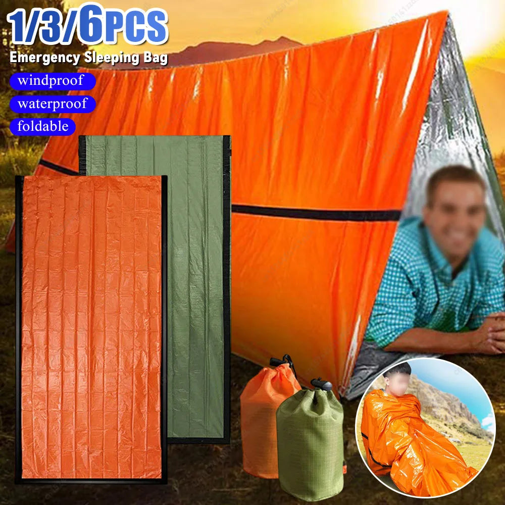 APWIKOGER Emergency Mylar Thermal Blanket Sleeping Bag For Outdoors