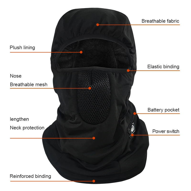 Savior Heat Heated Ski Mask Balaclava With Battery Pack