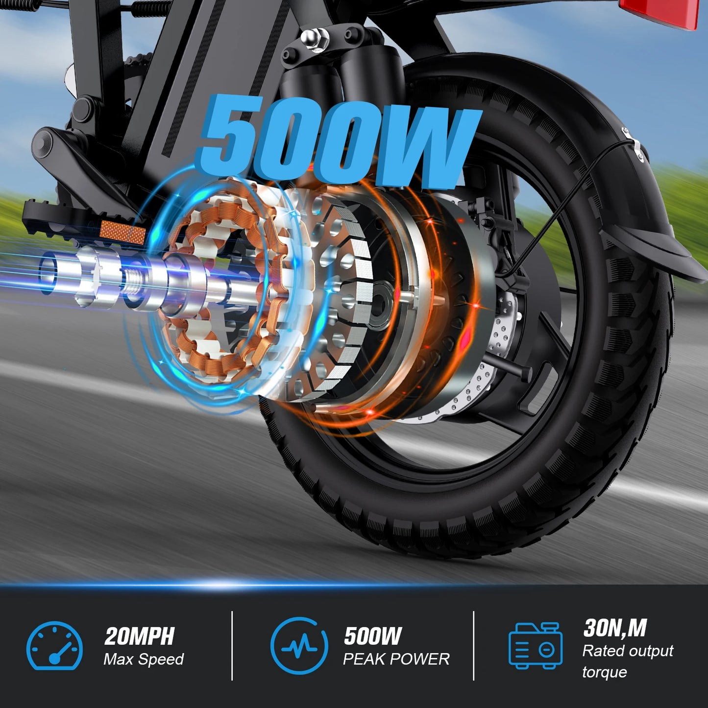 DEEPOWER A14 500W Electric Bicycle With Multi Link Shock Absorption
