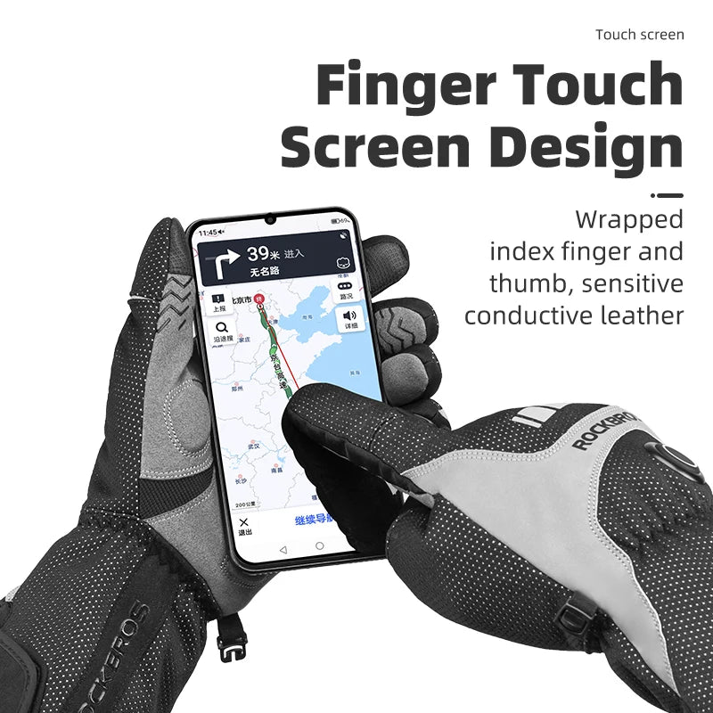 ROCKBROS Heated Waterproof Touchscreen Gloves For Skiing And Riding