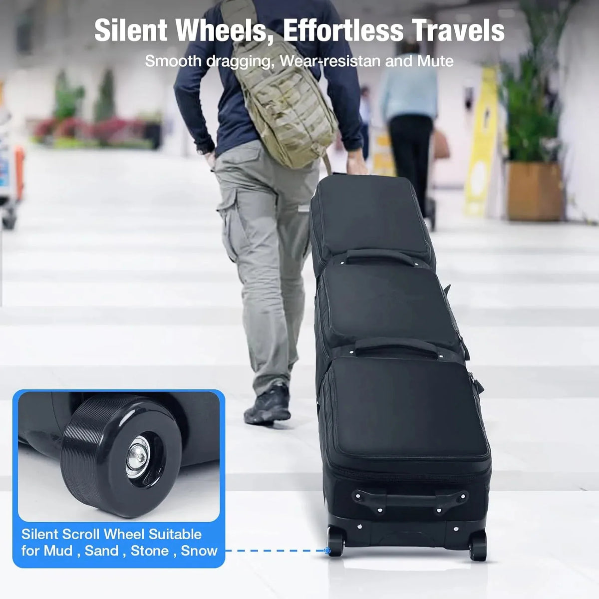 DASHINGNOAH Fully Padded Waterproof Wheeled Snowboard Travel Bag
