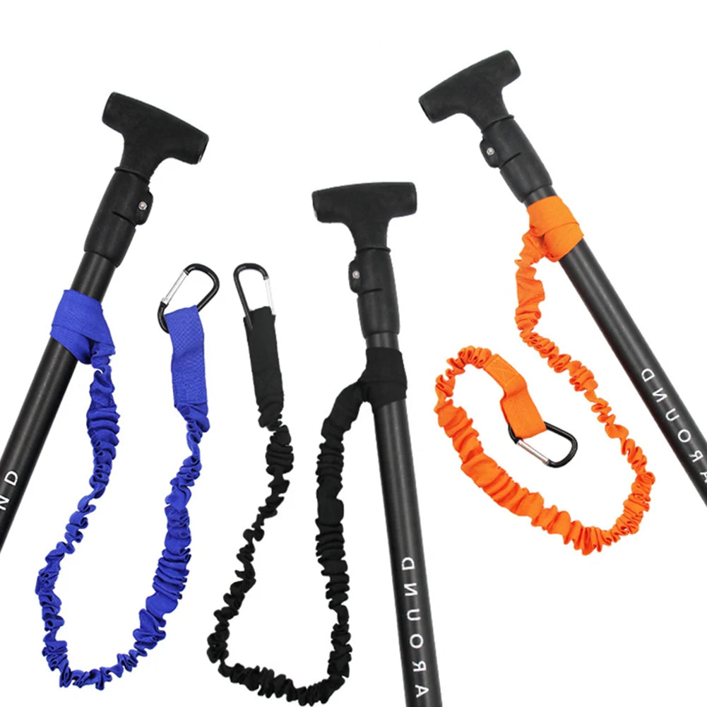 Elastic Kayak Paddle Leash With Safety Hook And Coiled Lanyard