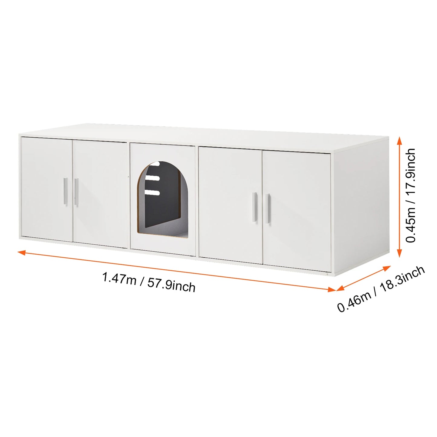 SucceBuy Wooden Cat Litter Box Enclosure For Two Cats