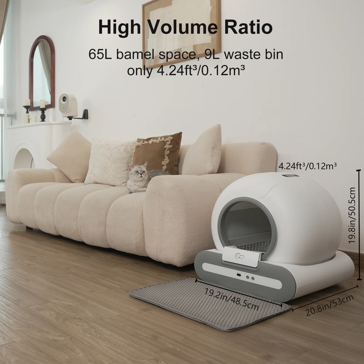 DOEL Self-Cleaning Cat Litter Box App Control and WiFi