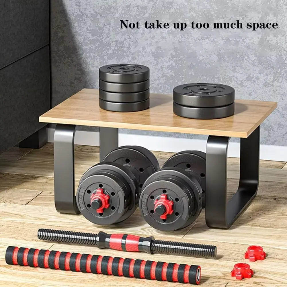 Adjustable Dumbbell Set With Barbell Conversion Lightweight Home Gym Equipment