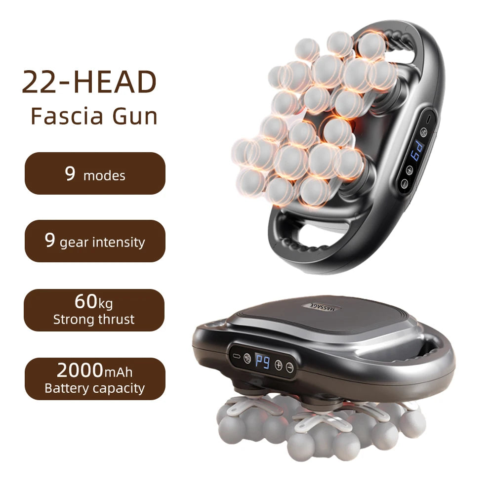 Foreverlily 22 Head Fascia Gun Massage With High Frequency Vibration
