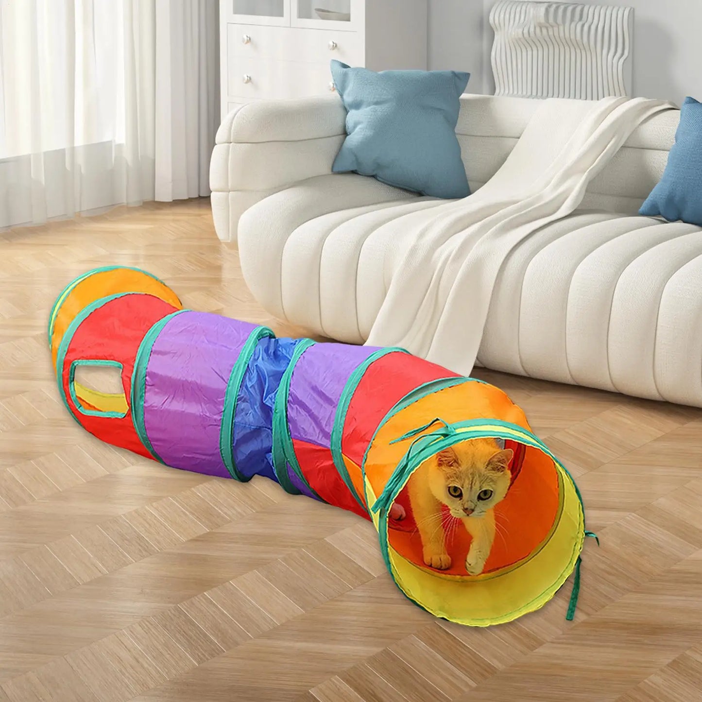 Foldable Cat Tunnel Portable Play Tube For Indoor Outdoor Fun