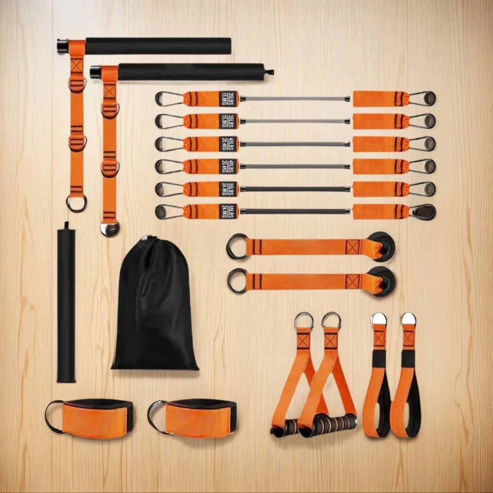 Multifunctional Pilates Bar With Resistance Bands For Full Body Workout