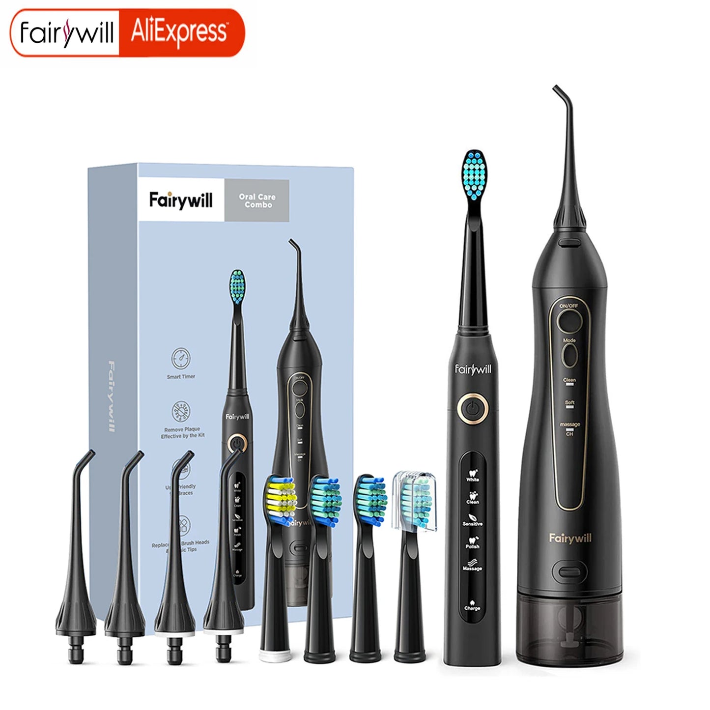 Fairywill Rechargeable Water Flosser Oral Irrigator With 3 Modes
