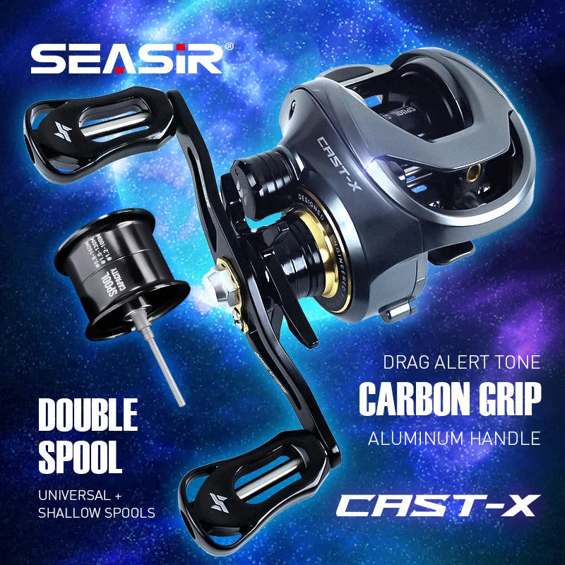 SeaSir Cast-X Baitcasting Reel 7.3:1 HS Gear Aluminum Double Spool