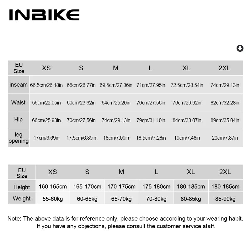 INBIKE Men's Windproof Thermal Cycling Bib Tights With 3D Padding