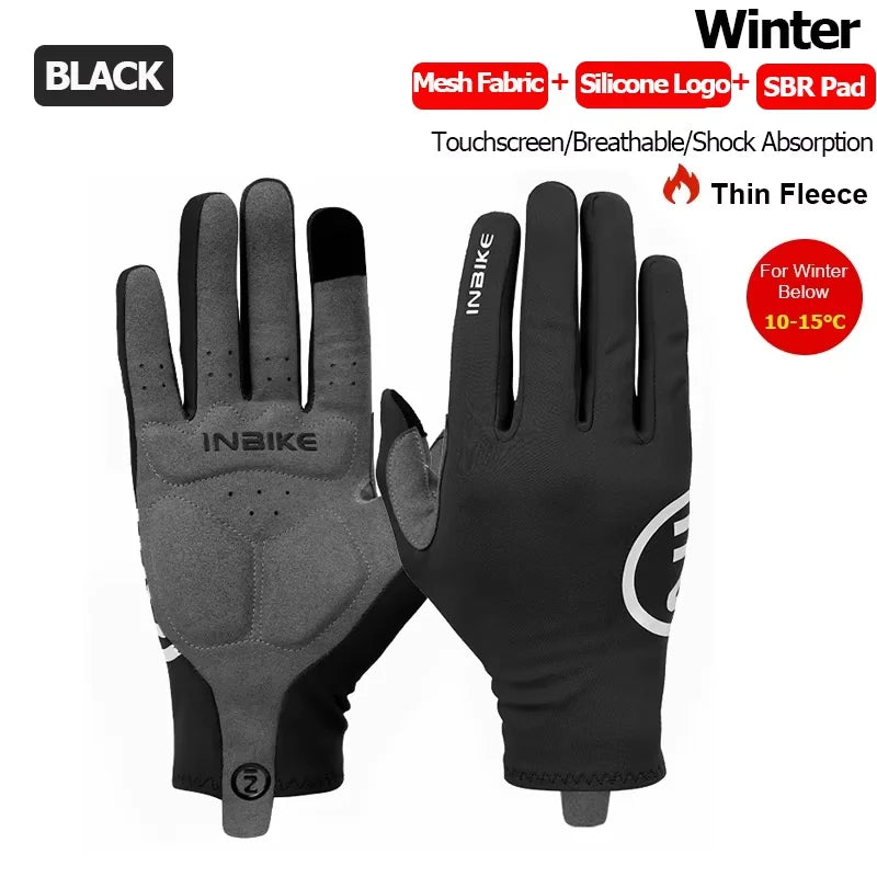 INBIKE Thermal Touchscreen Full Finger Unisex Cycling Gloves