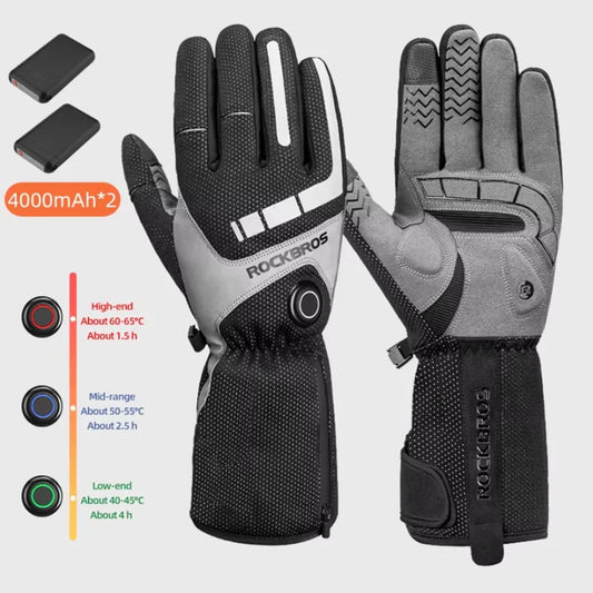 ROCKBROS Heated Waterproof Touchscreen Gloves For Skiing And Riding