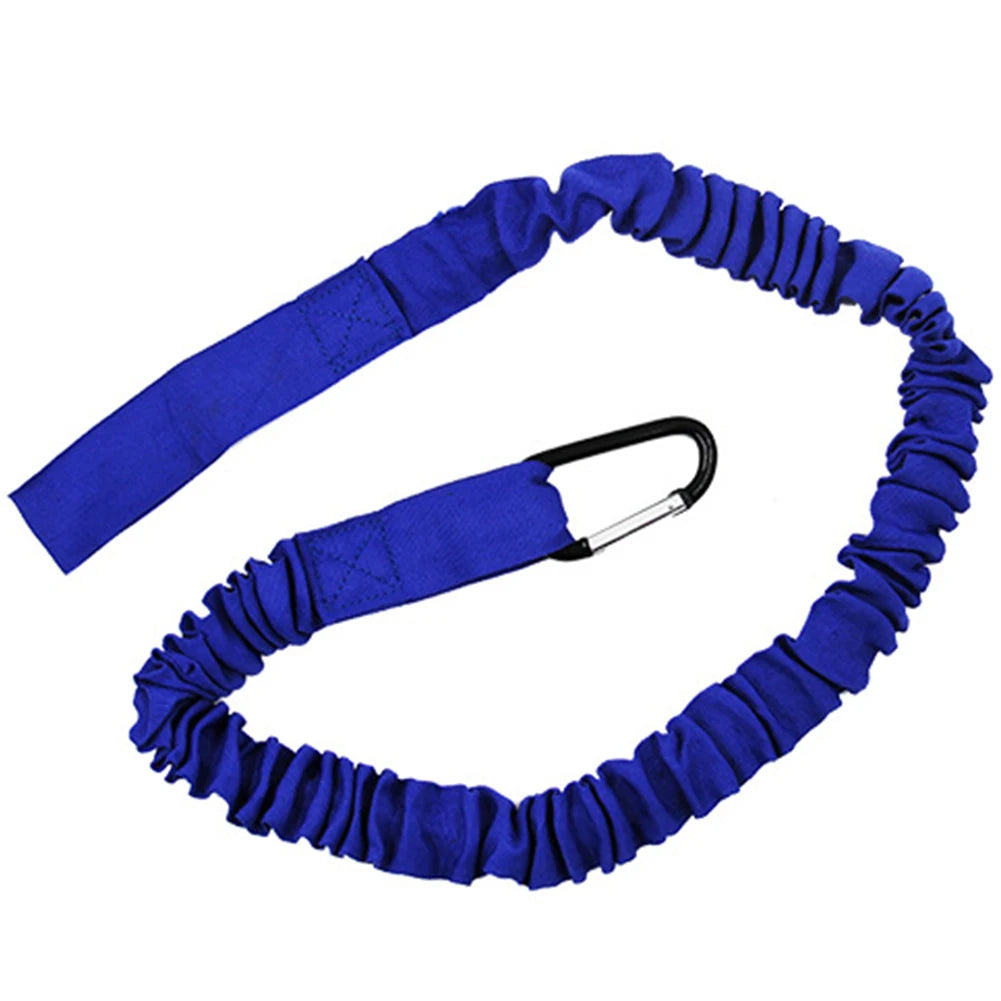 Elastic Kayak Paddle Leash With Safety Hook And Coiled Lanyard