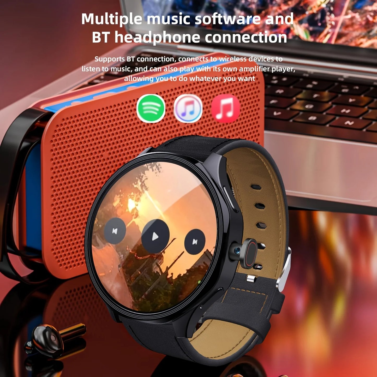 W&O Android 4G SIM Smartwatch With Rotating Camera GPS
